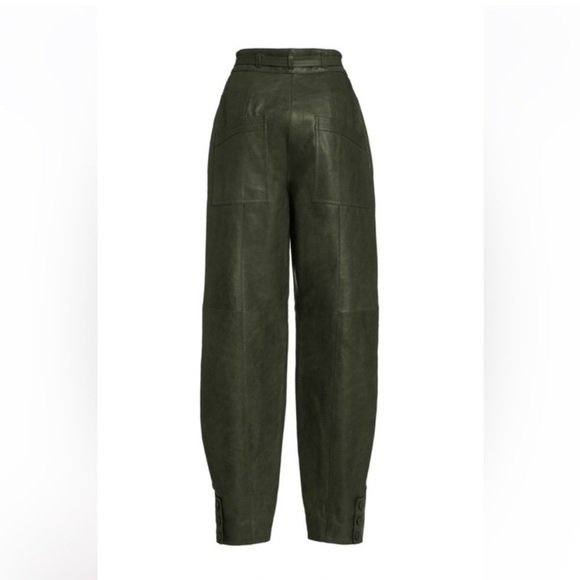 Ulla Johnson Navona High-Rise Leather Pants. Size 8.
Color-Green - Picture 3 of 7